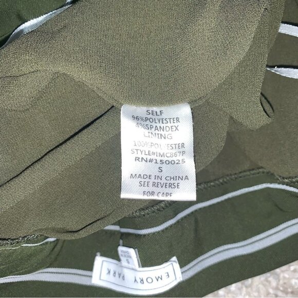 emory park Trousers Size Small Striped Green White Wide Leg Pants Lined NWOT - Picture 9 of 10